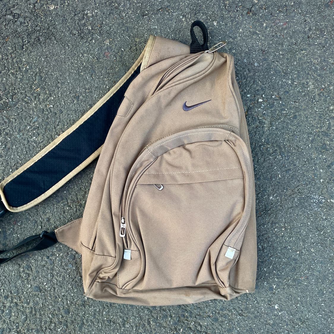 00s 나이키 대장급 브라운 슬링백 멀티포켓 올드스쿨 백팩 가방 상품이미지2