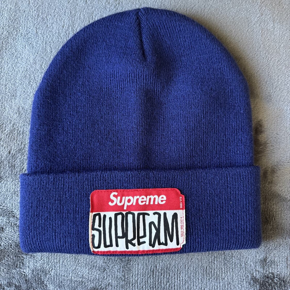 21FW 슈프림 곤즈 네임택 비니 네이비 상품이미지1