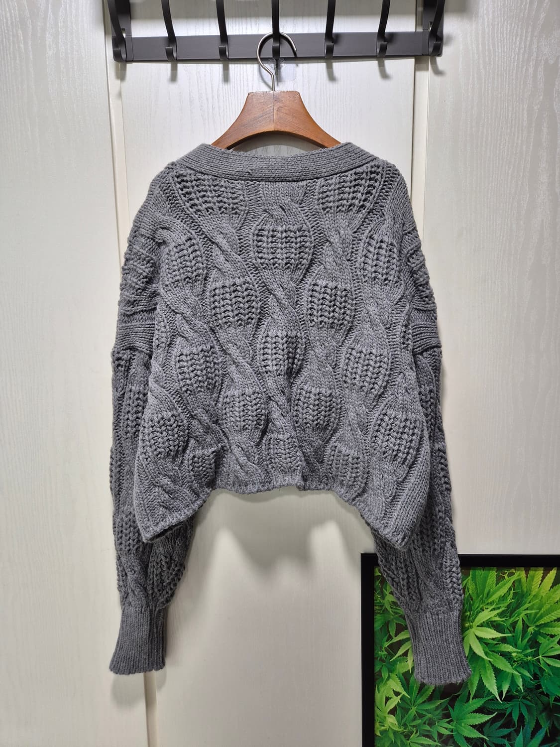 회색 꽈배기 크롭 가디건 상품이미지10