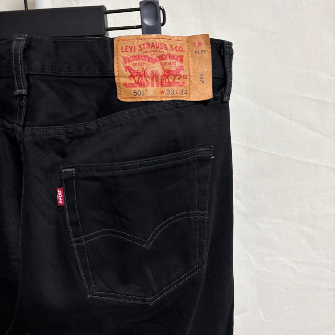 리바이스 501 스트레이트 블랙 팬츠 / W33, L34 상품이미지7