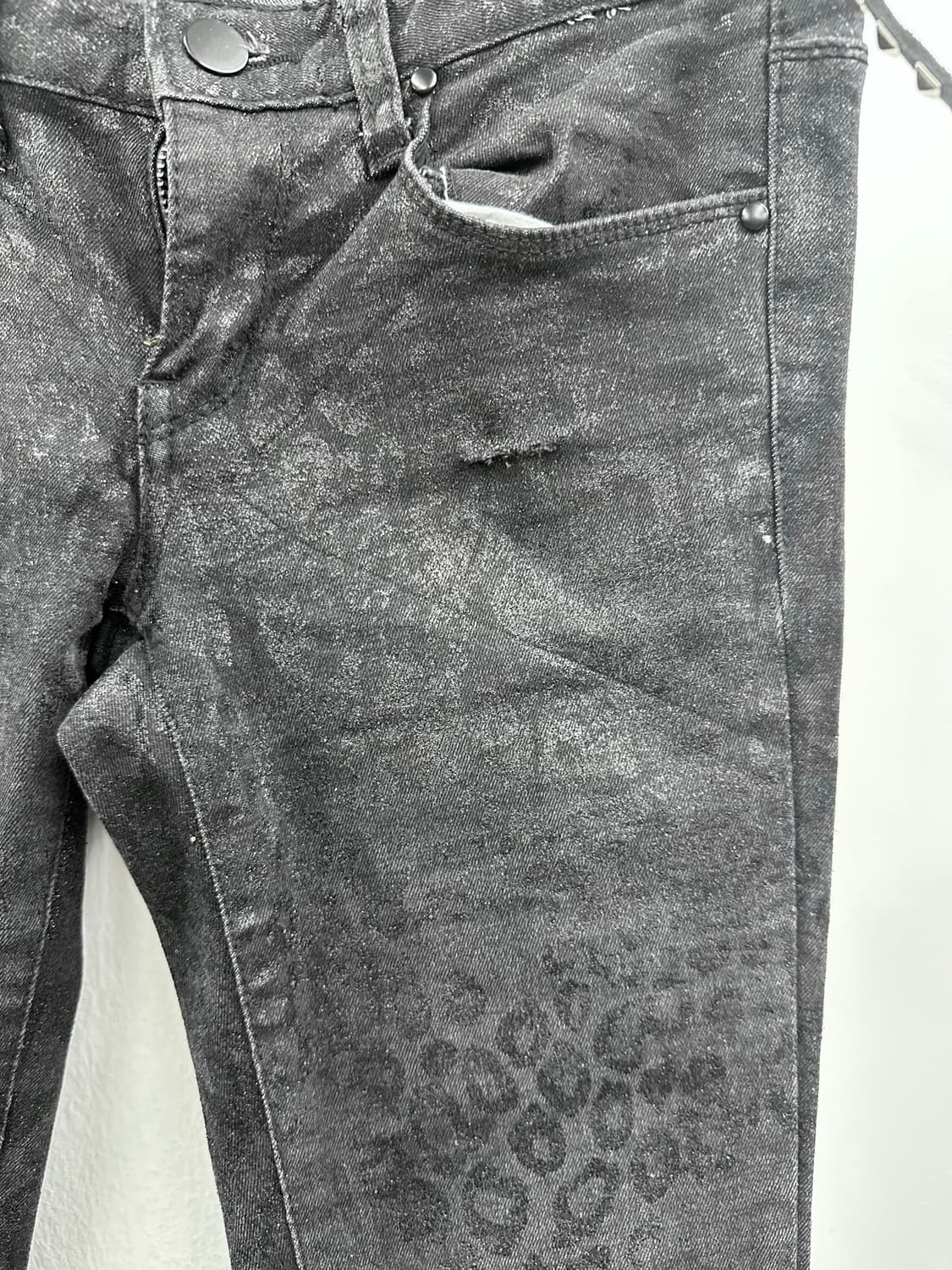 Leopard waxed skinny jeans 상품이미지6