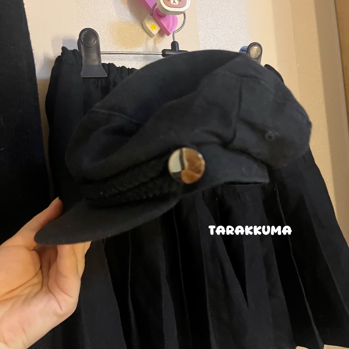 빈티지니혼진코디세트 긱시크모리블랙아가일스커트헌팅캡 상품이미지4