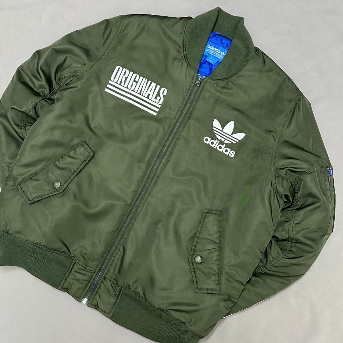 아디다스 빈티지 카키 누빔 항공점퍼 105 상품이미지3