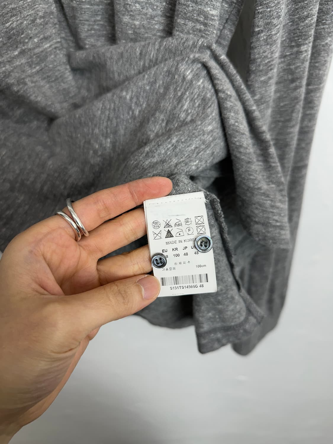SOLID HOMME Melange Grey Henley Neck Tee 상품이미지7