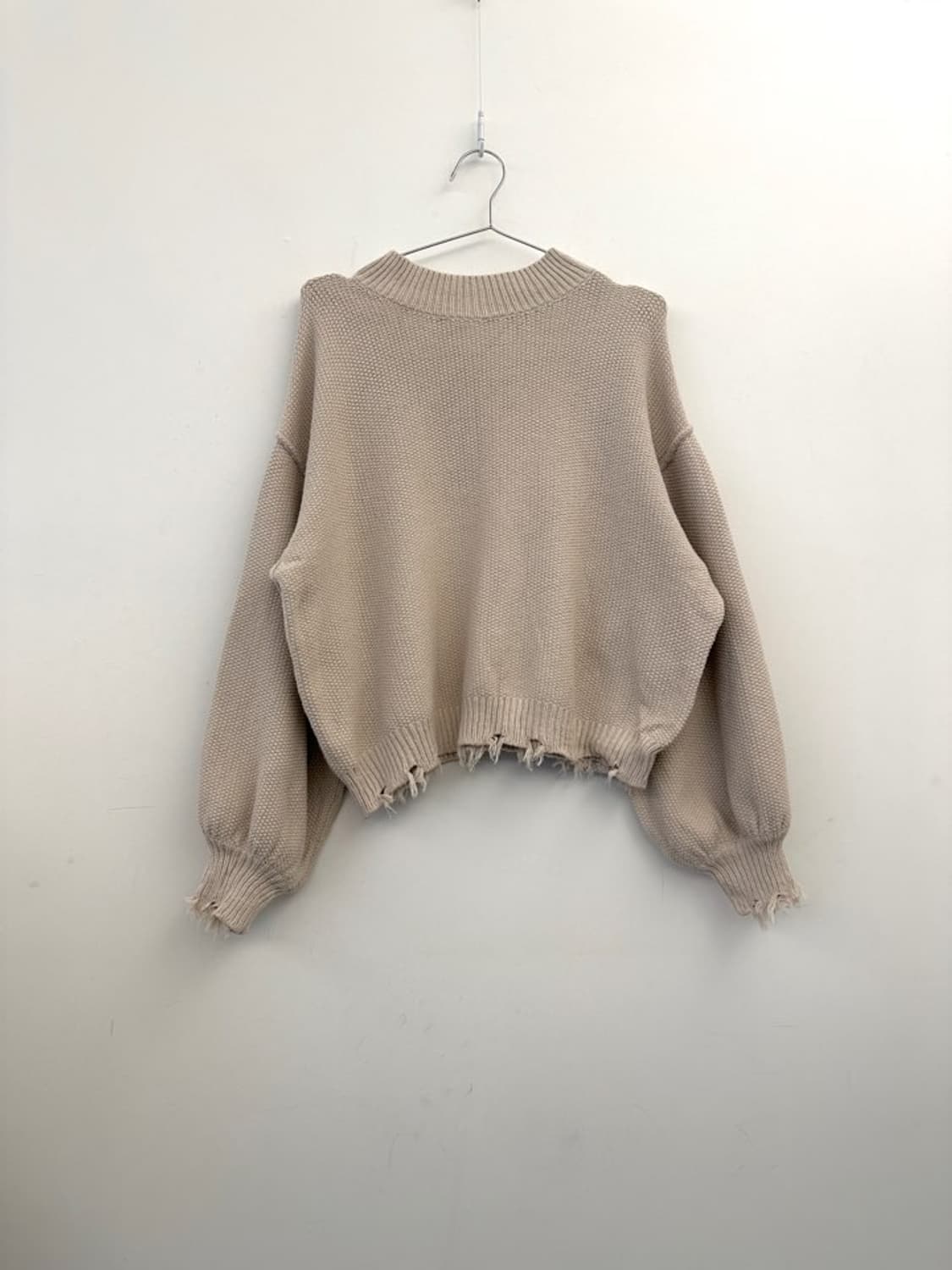 Grunge tassel trimming knit / ivory 상품이미지3