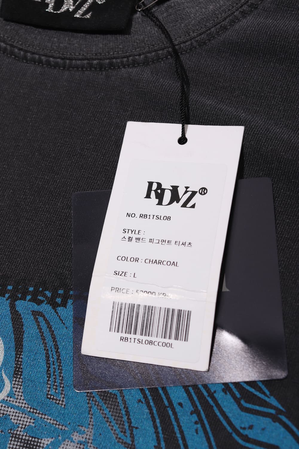 RDVZ 미사용 스컬 밴드 피그먼트 티셔츠 size L 상품이미지4