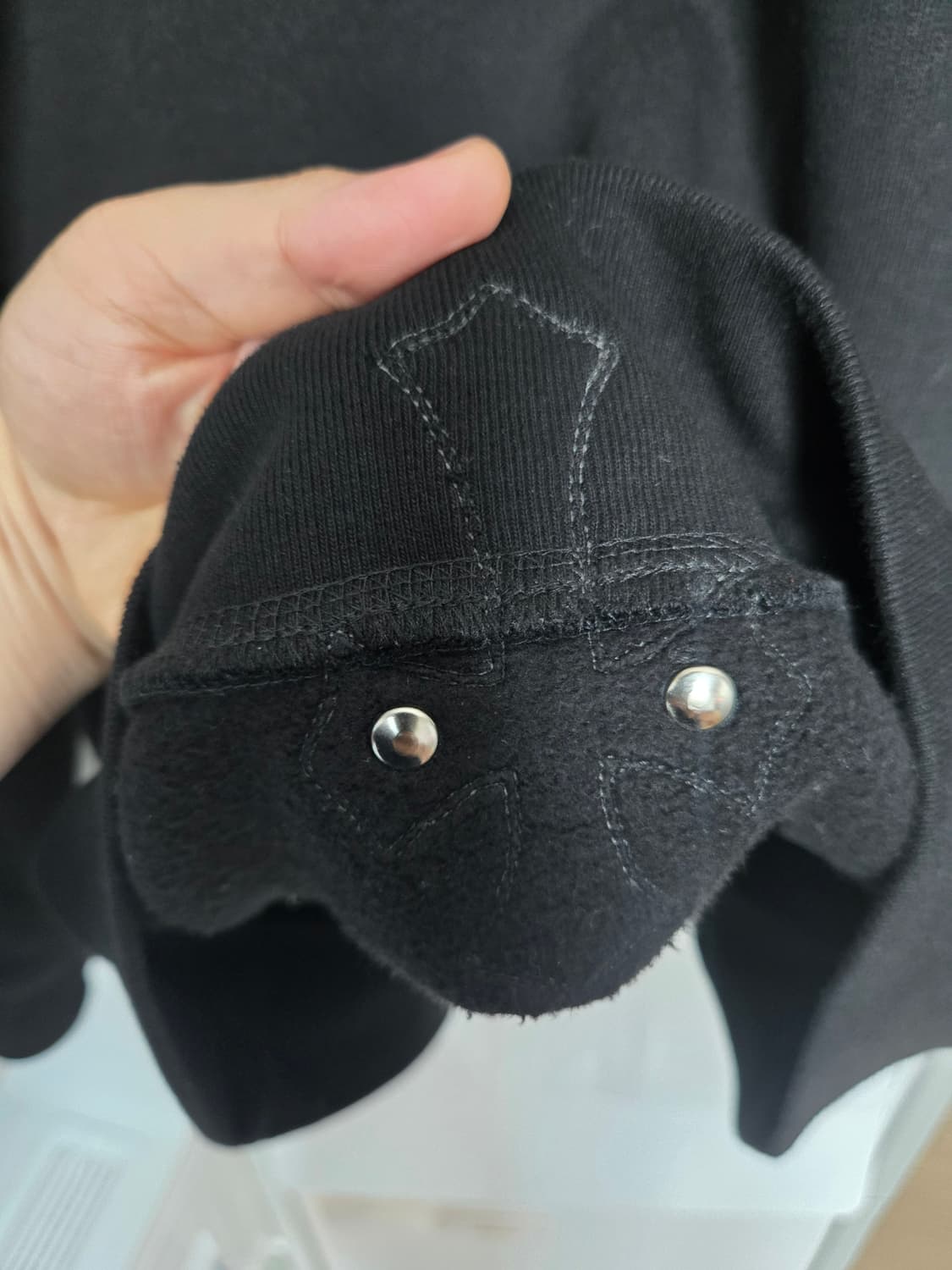 크롬하츠 자수 크로스 가죽은장 패치 후드(정품) 상품이미지7