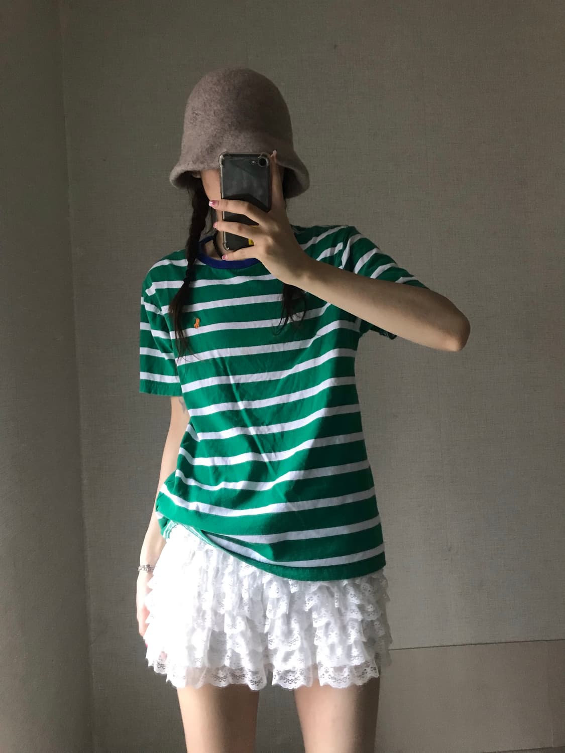 폴로 그린 스트라이프 반팔티셔츠 상품이미지3