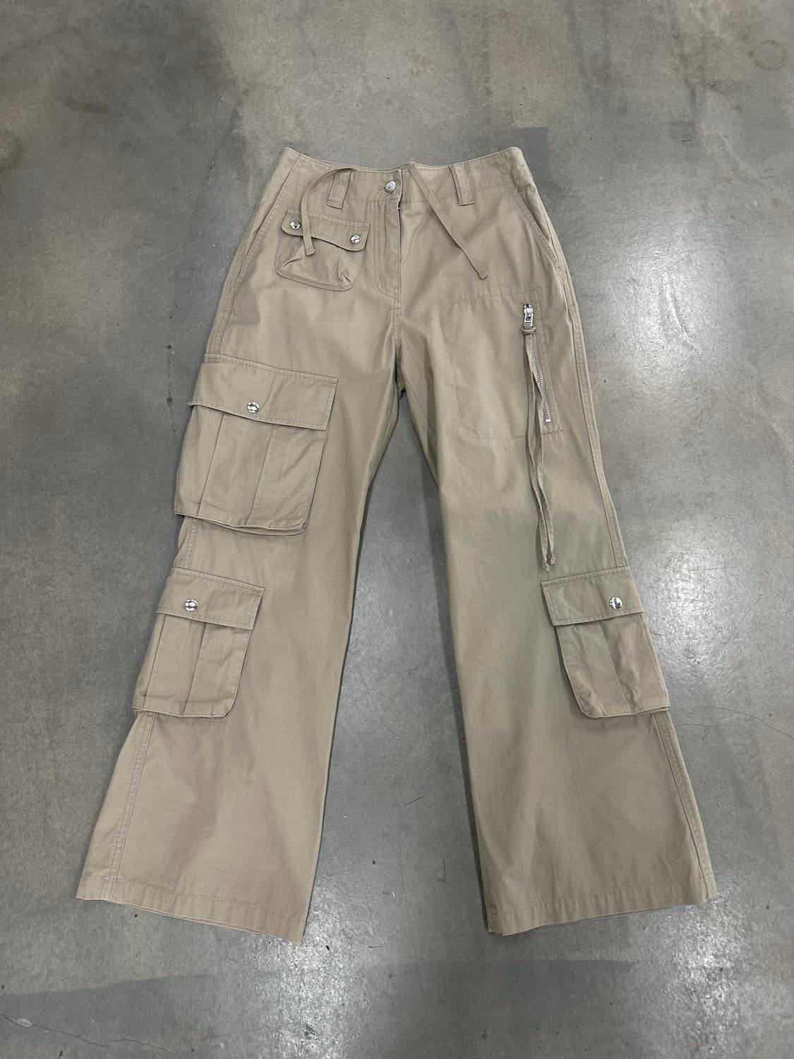 빈티지 와이드부츠컷 카고팬츠 샌드베이지 상품이미지5