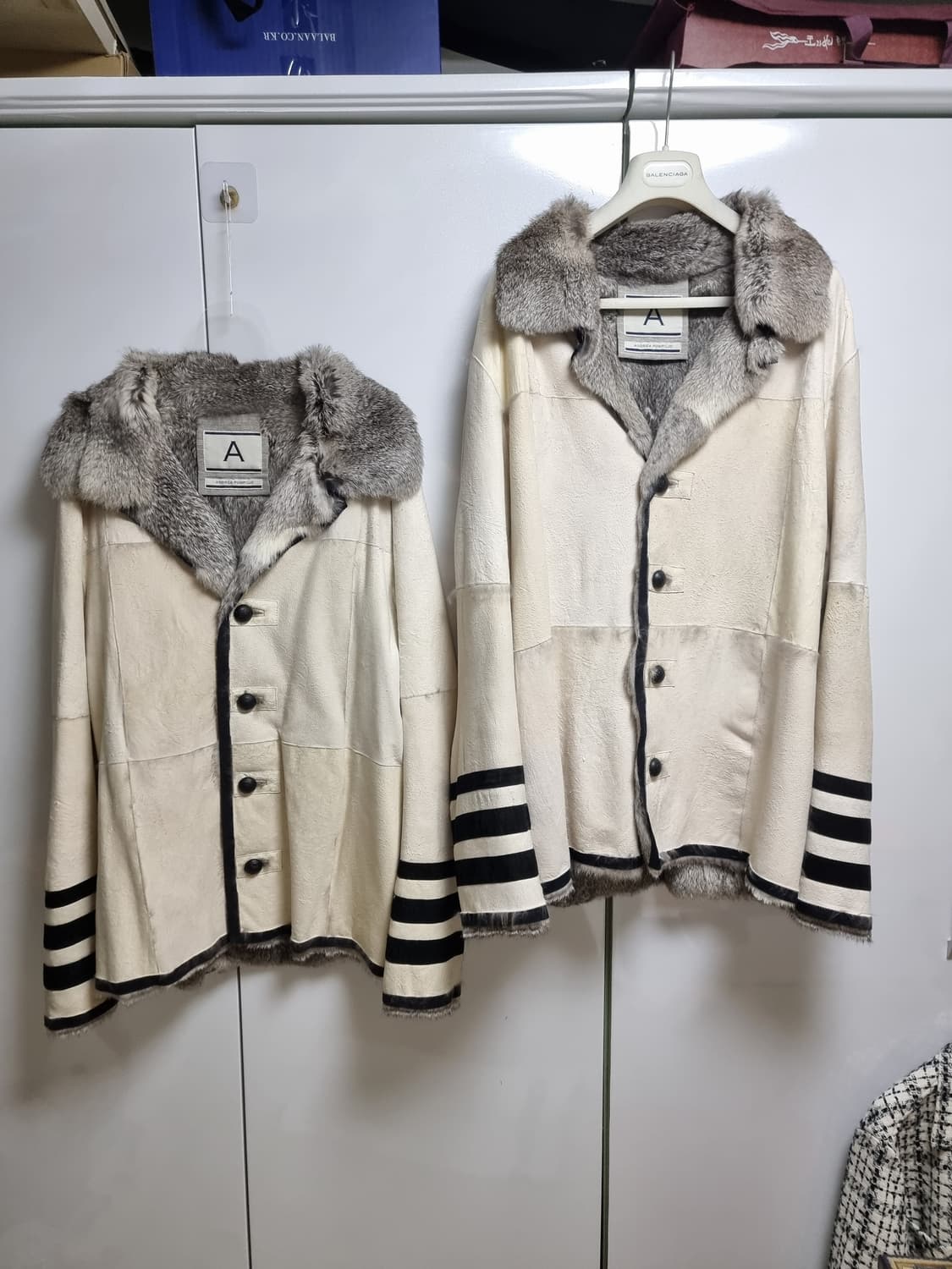 안드레아 폼필리오 스웨이드 가죽 시어링 무스탕 상품이미지1