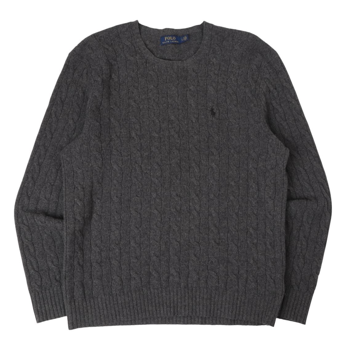 폴로 랄프로렌 그레이 울 캐시미어 케이블 니트 상품이미지1