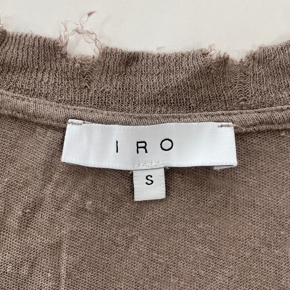 iro 이로 데미지 디테일 브라운 반팔 린넨 티셔츠 상품이미지3