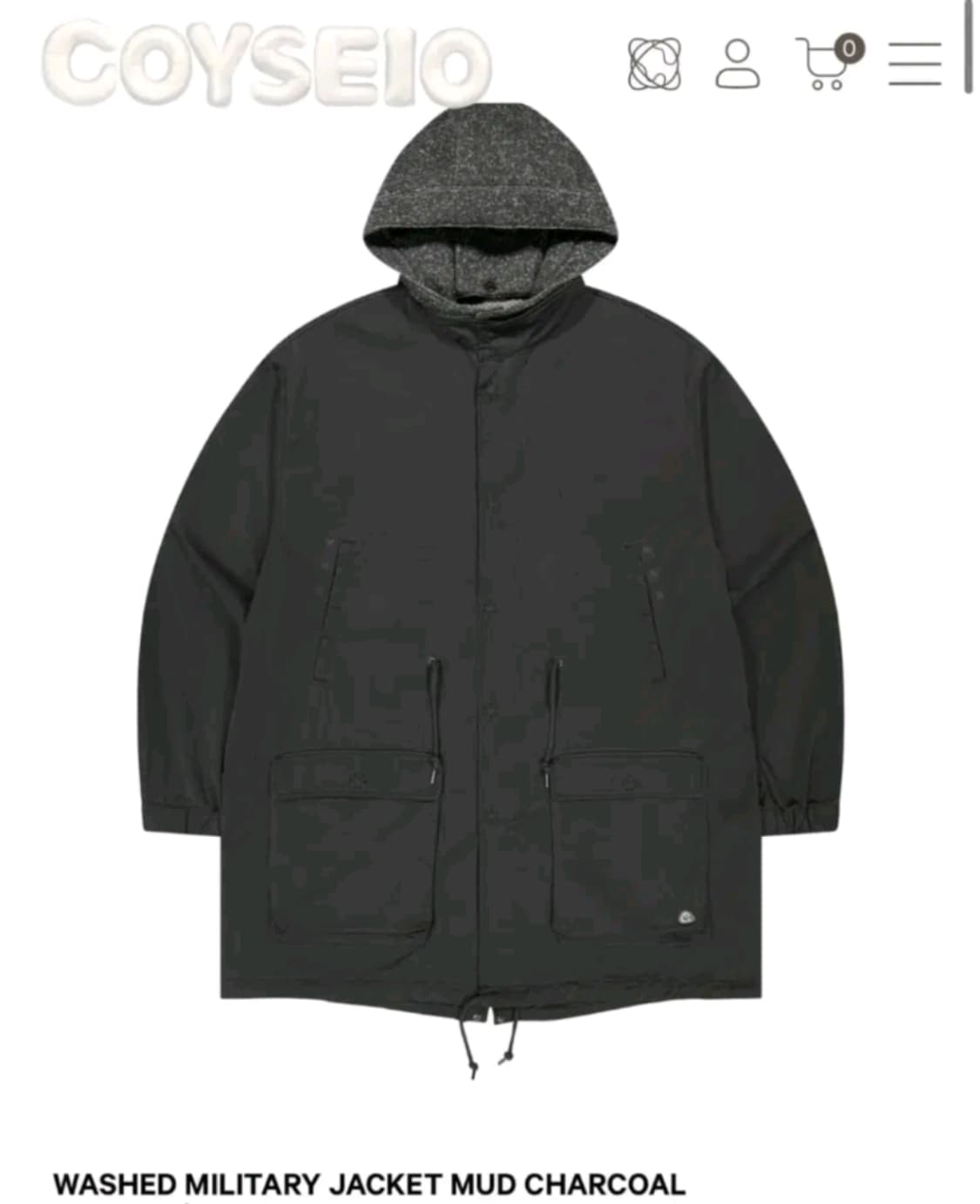 코이세이오 야상 차콜색 상품이미지1