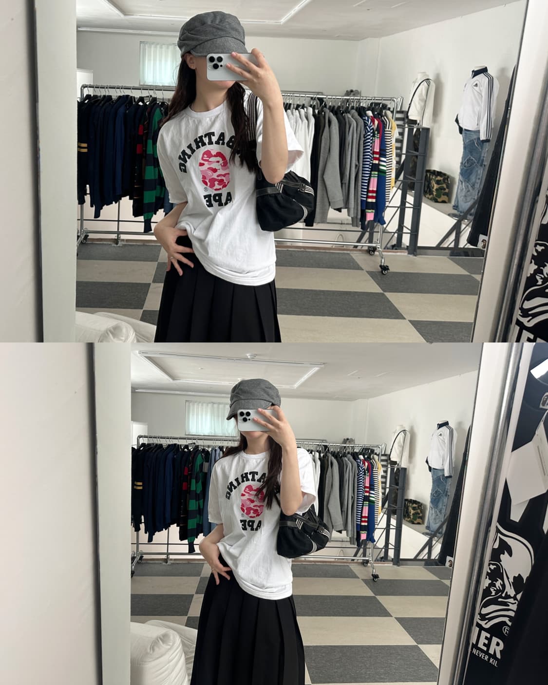 베이프 ABC카모 컬리지 반팔 티셔츠  상품이미지3