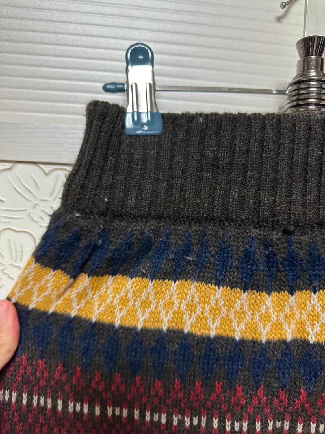 빈티지 패턴 니트 미디 스커트 상품이미지5