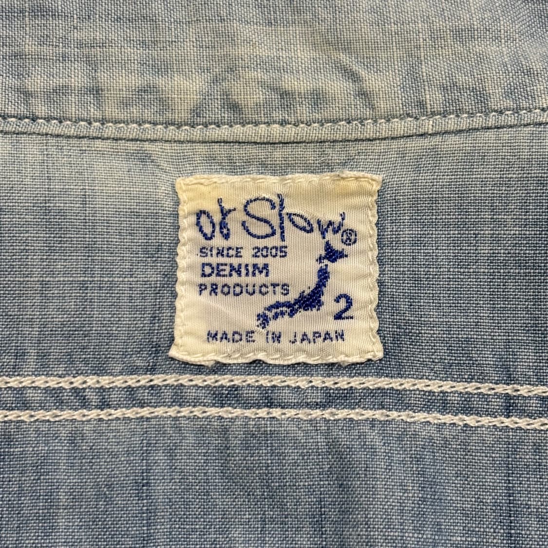 오어슬로우 샴브레이 그런지 페이딩 워크 셔츠 2 상품이미지2