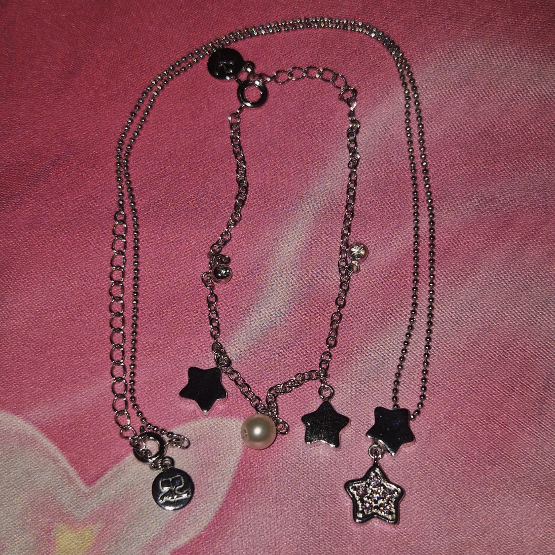 90s 꾸레쥬 스타 크리스탈 목걸이&팔찌 세트 상품이미지9