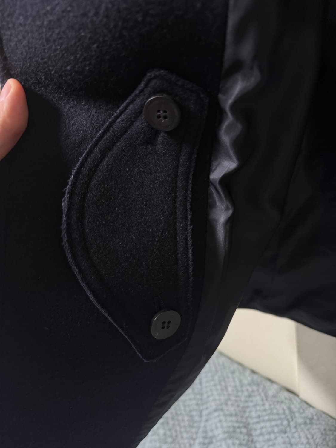 [L]셔터 발마칸 코트 다크네이비 상품이미지5