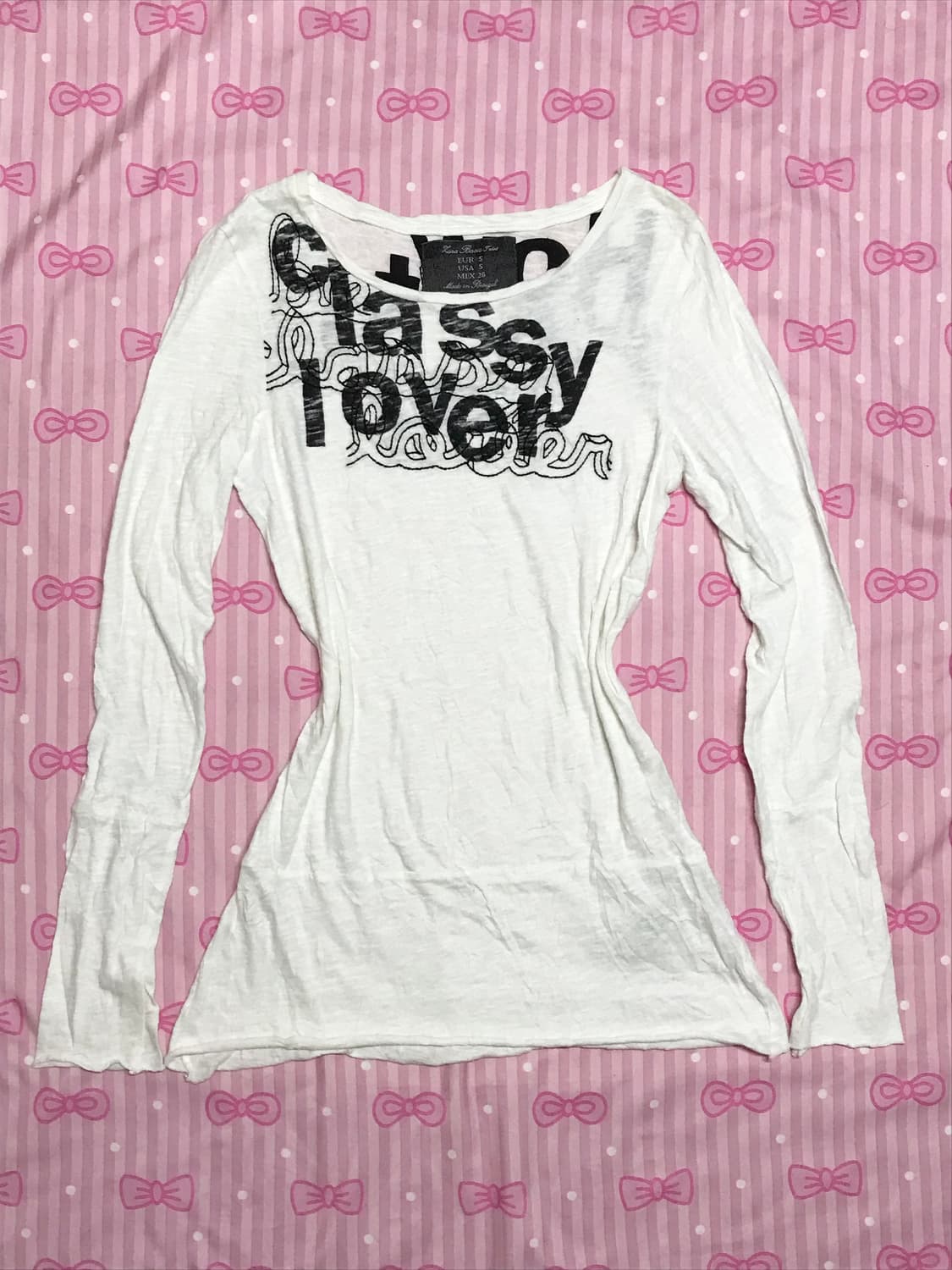 Y2k 자수 프린팅 라운드 슬리브 퍼 상품이미지1