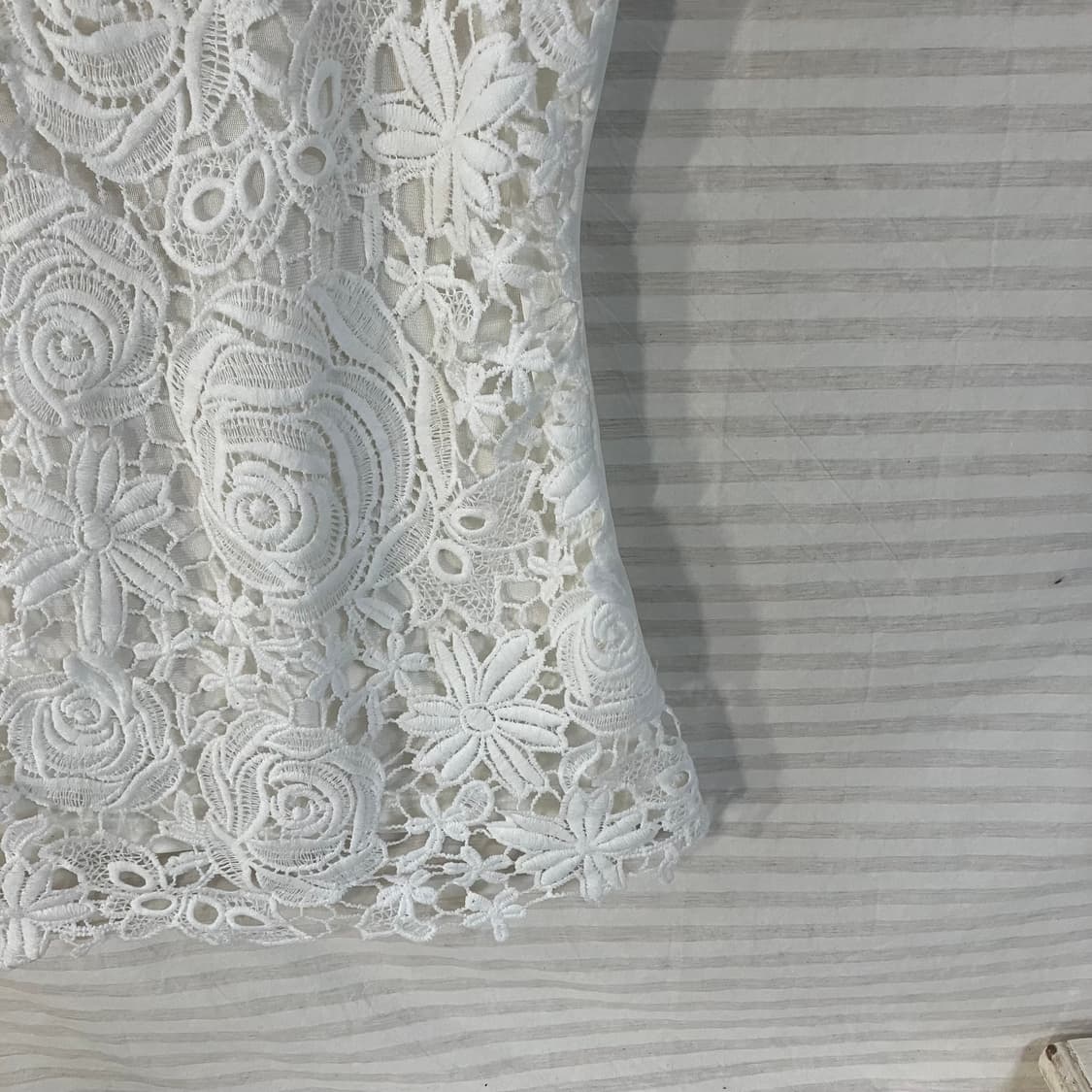 빈티지 화이트 플라워 레이스 나시 블라우스 o-995 y2k 스트릿 갸루 상품이미지4