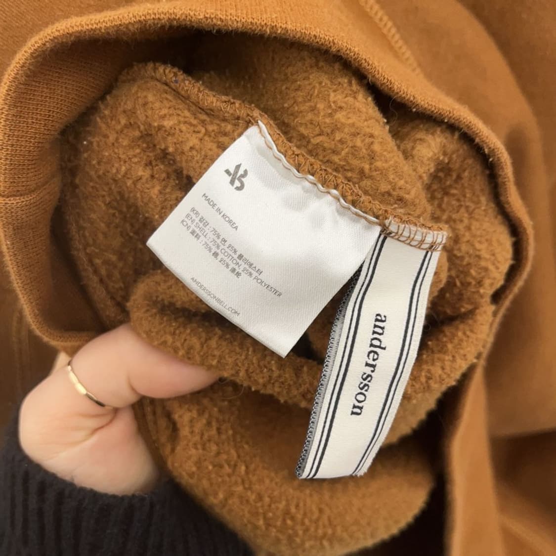 앤더슨벨 빈티지 레트로 캐주얼 빅로고 기모 맨투맨 L C09692 상품이미지6