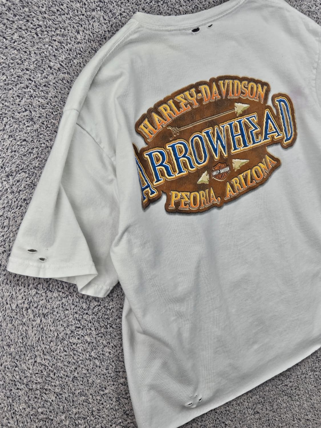 2005 할리데이비슨 빈티지 반팔 티셔츠 (S추정) / 11793 상품이미지10