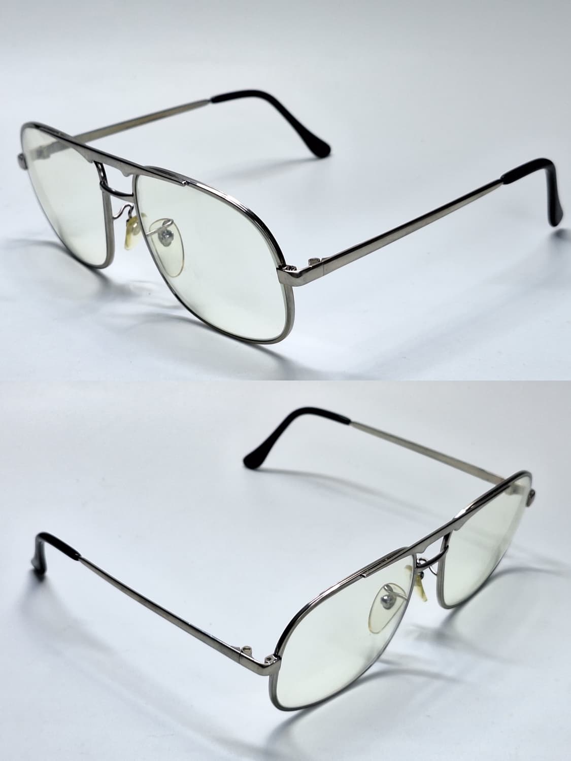 80s 일본제 빈티지 데드스톡 미사용/실버 투브릿지 안경테 140mm 상품이미지4