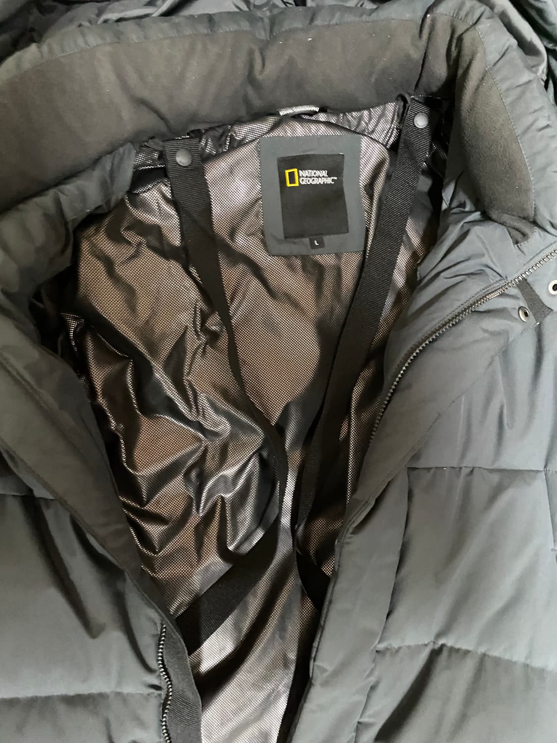 네셔널 지오그래픽 카이만 3 구스다운 롱패딩 챠콜 L사이즈 상품이미지5
