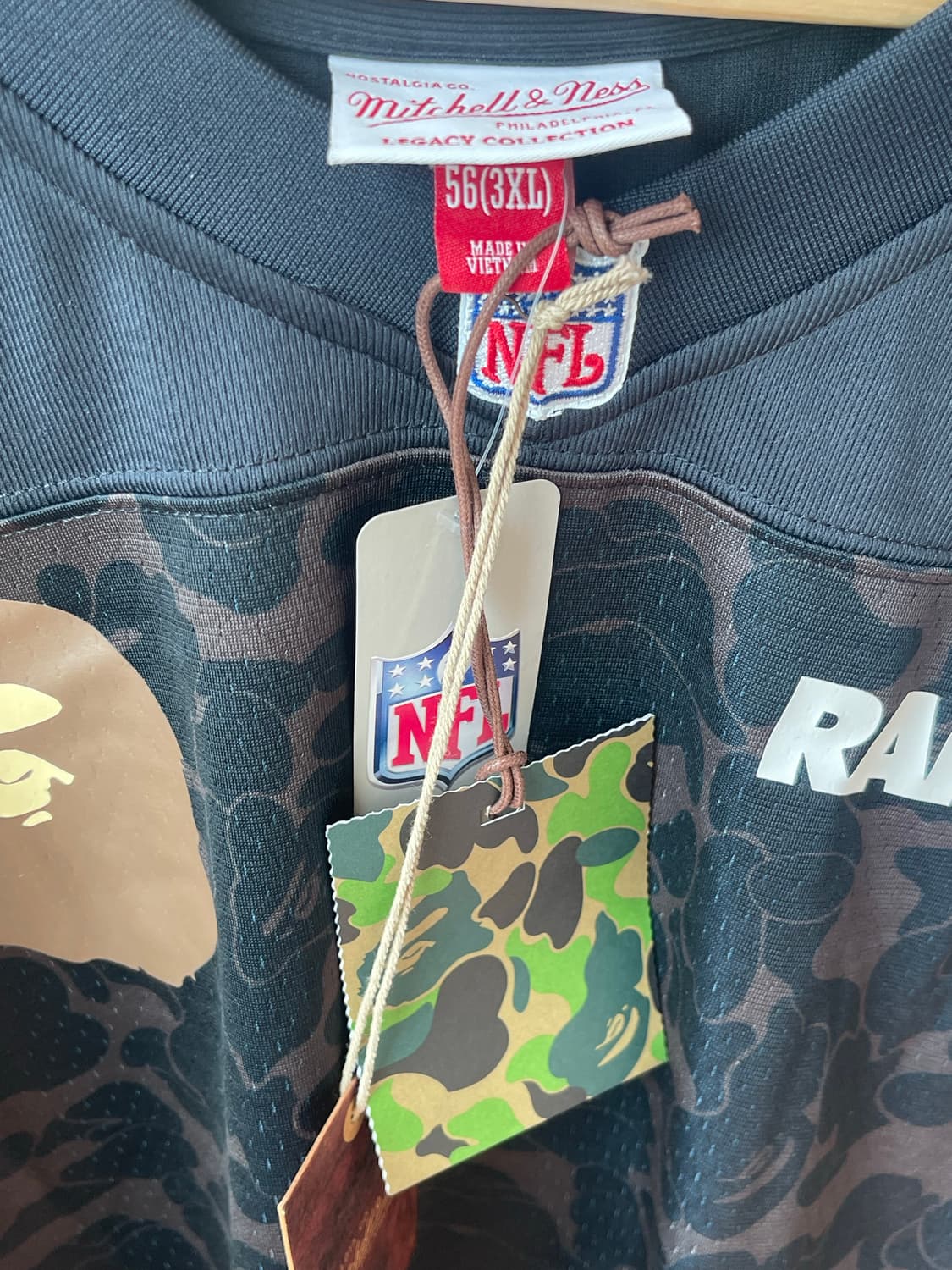 베이프 x 미첼 앤 네스 NFL 오클랜드 레이더스 레거시 저지 블랙 상품이미지3