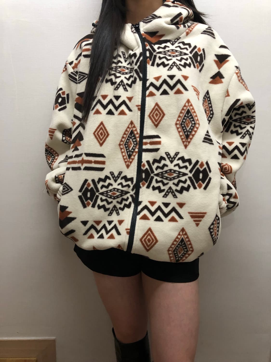 빈티지 아이보리 히피 플리스 집업 상품이미지8