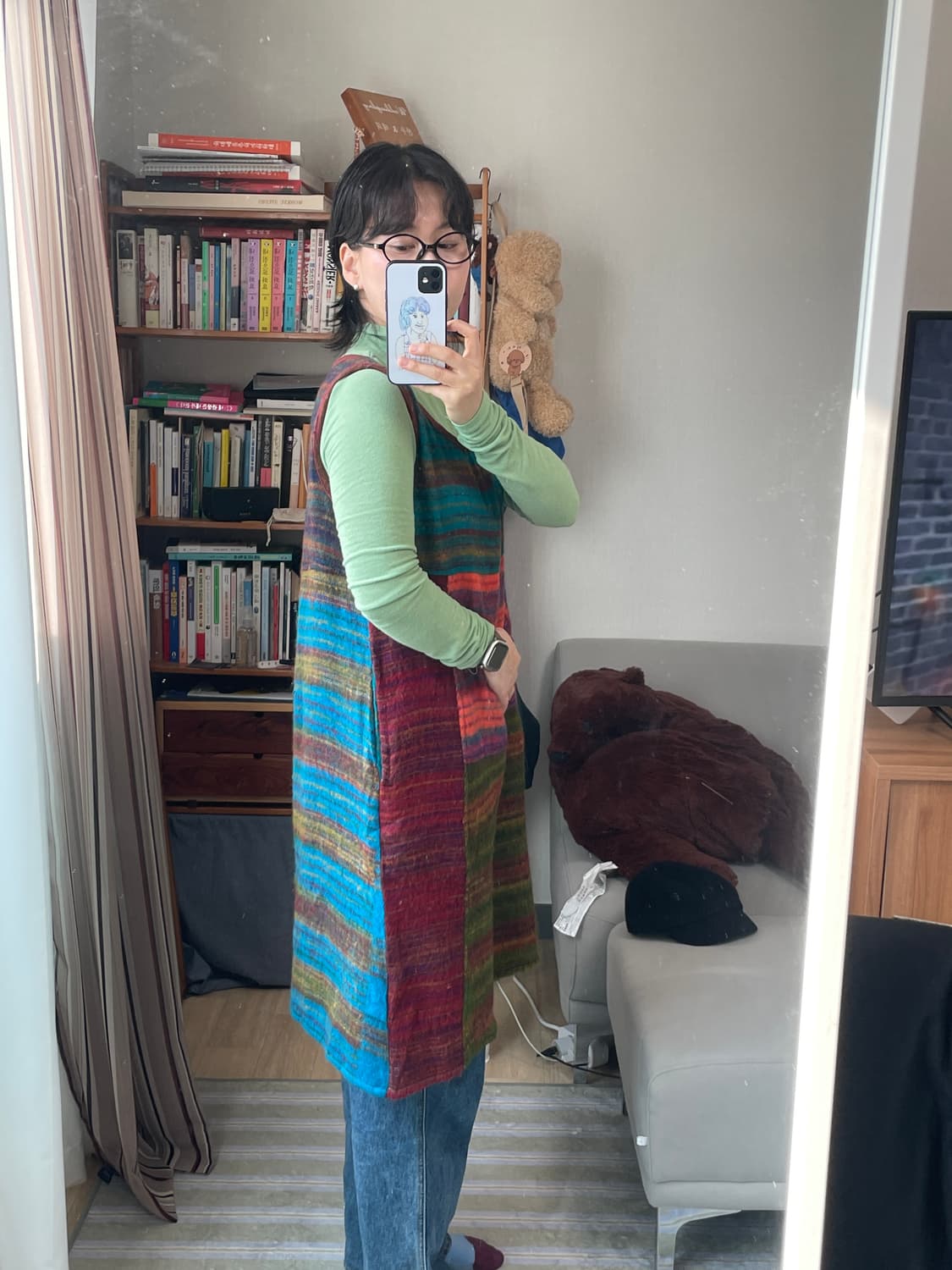 일본 빈티지 에스닉 멀티 스트라이프 레이어드 원피스 상품이미지4