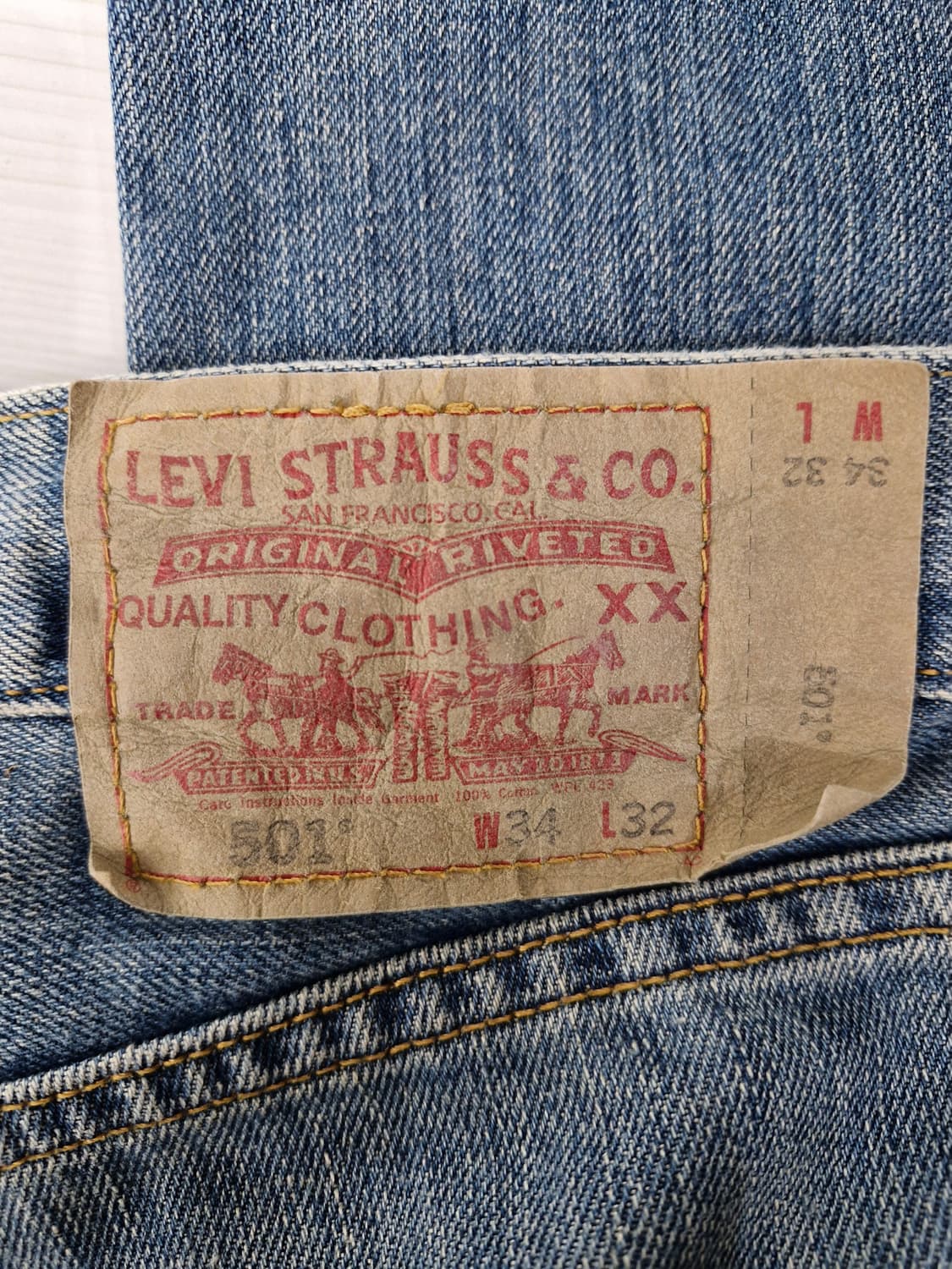LEVI'S 리바이스 501 00's 버튼플라이 워싱 데님팬츠 상품이미지6