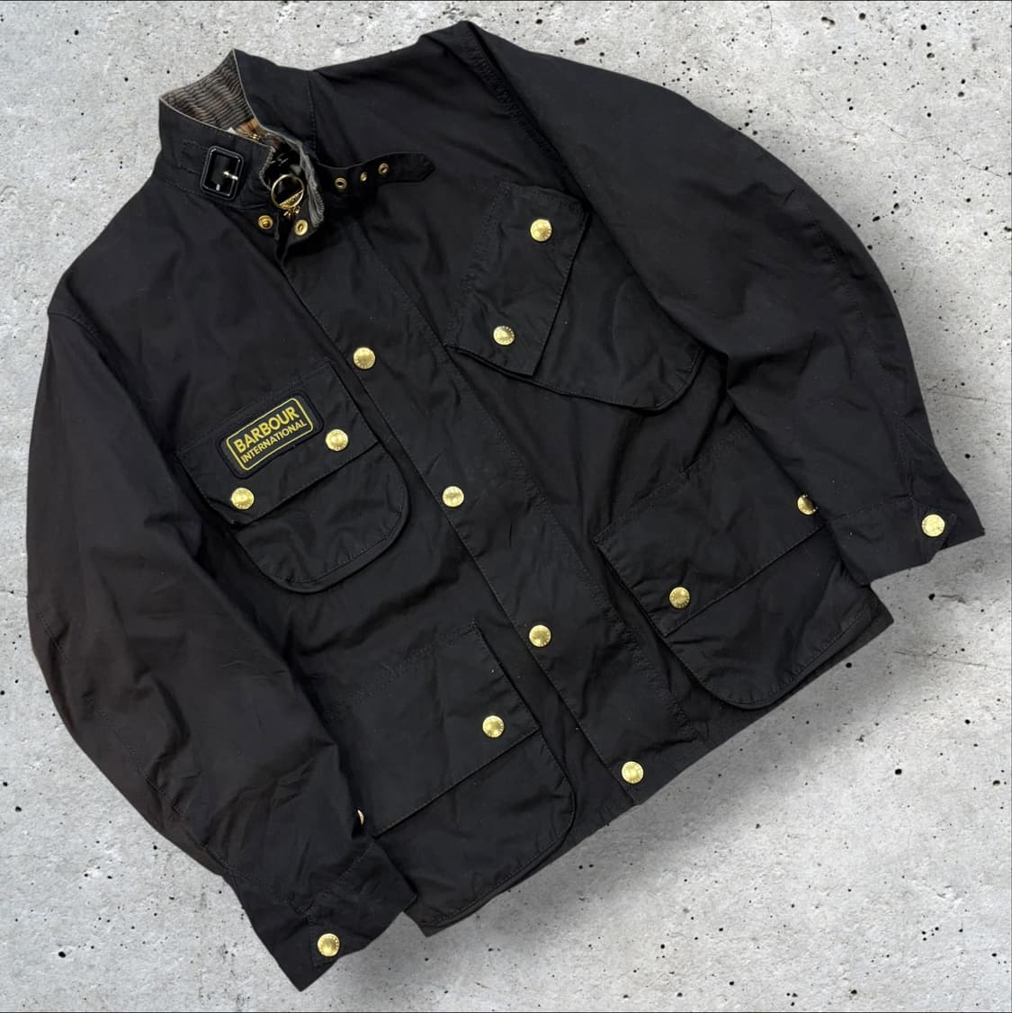 바버 인터네셔널 포켓 블랙 왁스 버튼 자켓 D367 상품이미지1