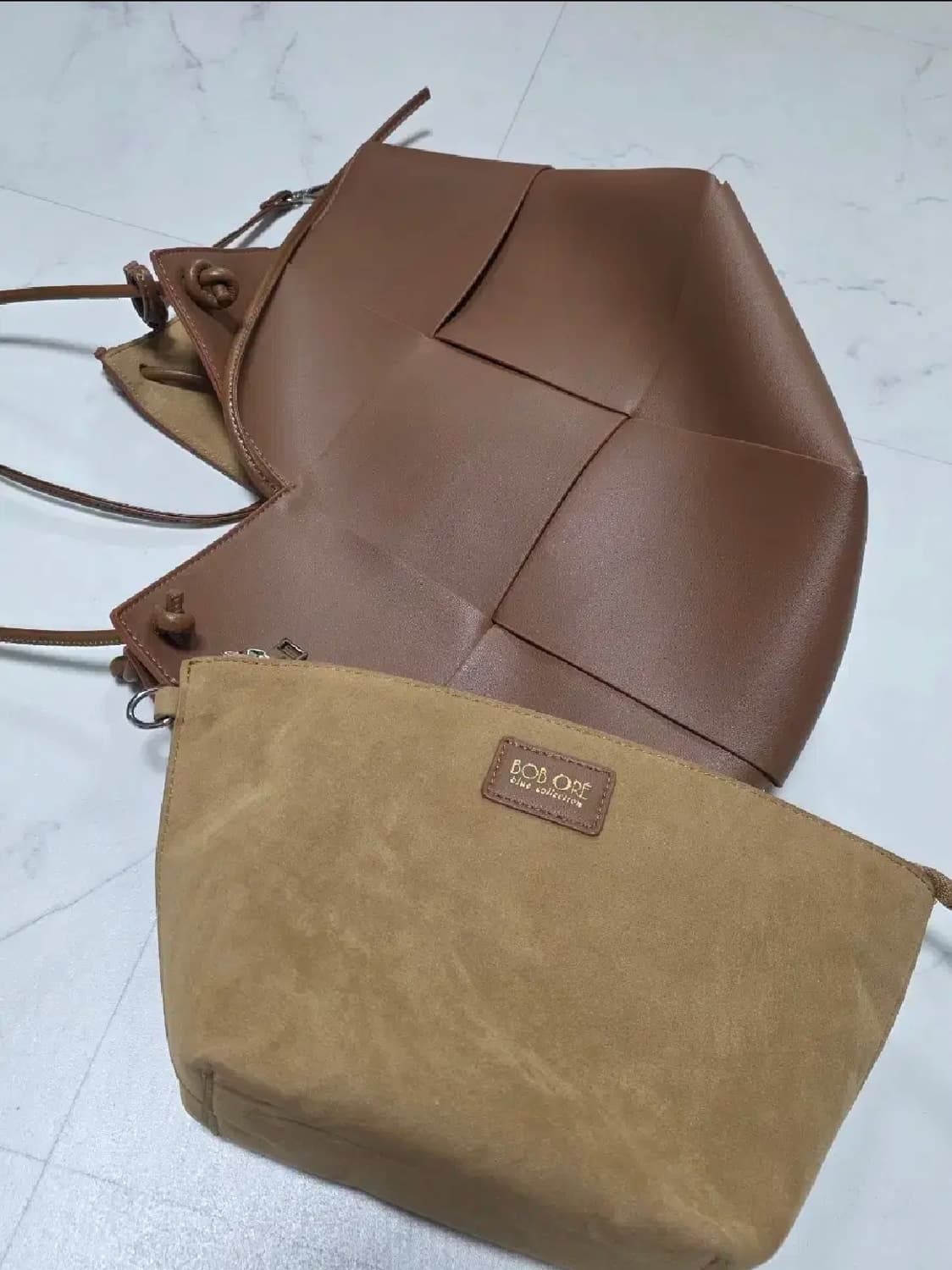 BOB ORE 밥오레 레더 브라운 백(카멜) 상품이미지5