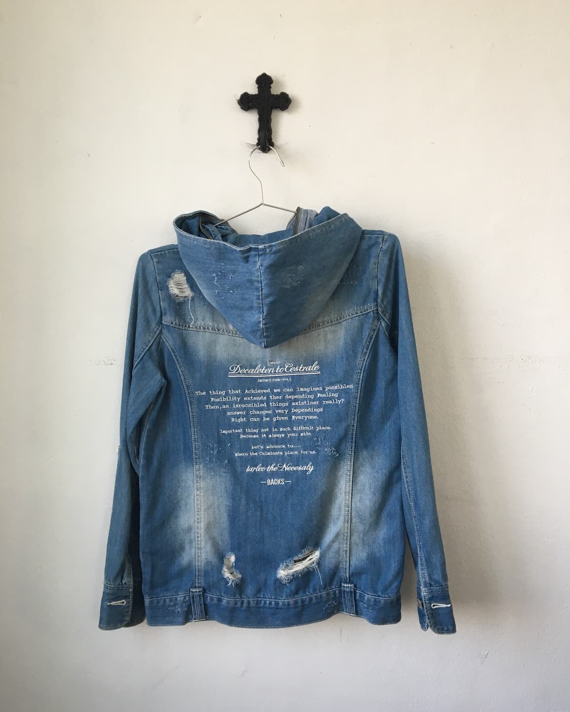 Damage stud point hood jacket 상품이미지3