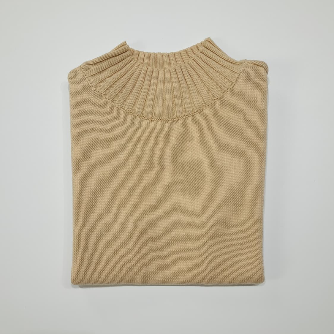 CL877 M 버버리 00s 일본판 터틀넥 베이지 니트 조끼 상품이미지10