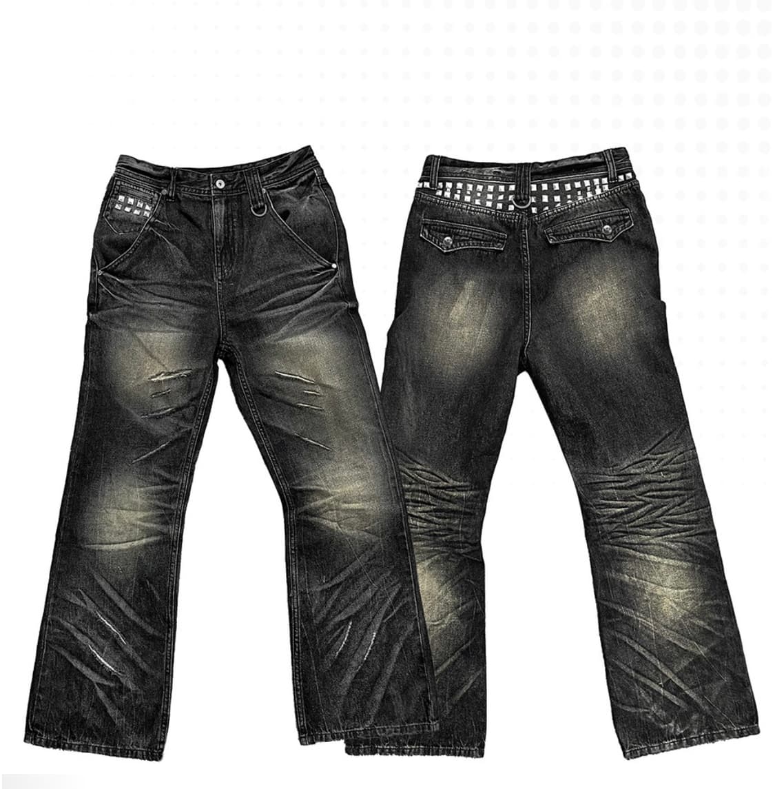 스크래치 워싱 데님 팬츠 상품이미지1