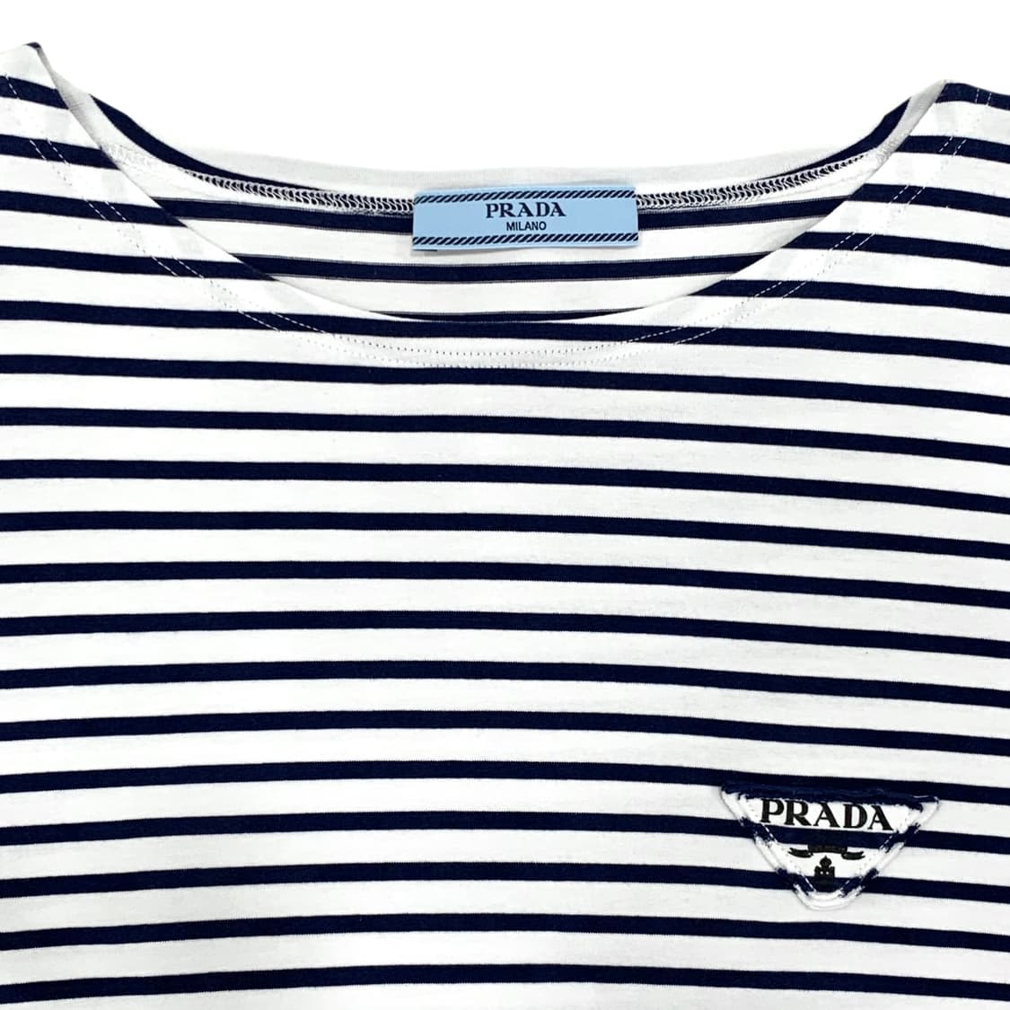 프라다 마린 스트라이프 롱슬리브 크롭 티셔츠 상품이미지5
