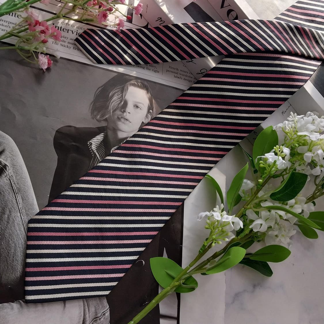 아쿠아스큐텀 실크 스트라이프 넥타이 9.5cm A+등급 K1987
 상품이미지3