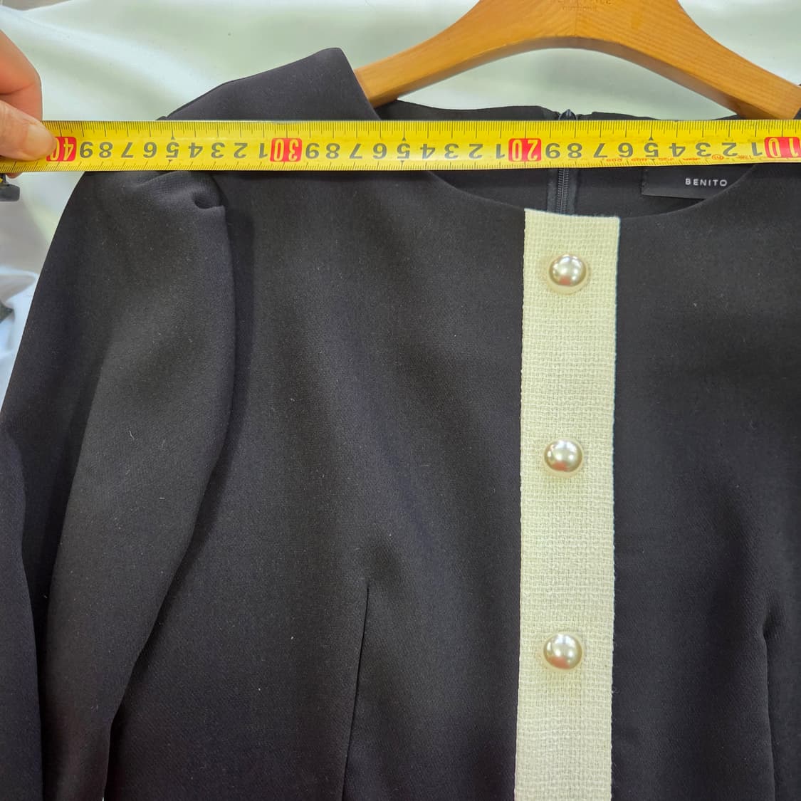 [BENITO] 베니토 배색 진주 버튼 원피스 여성 s 상품이미지6