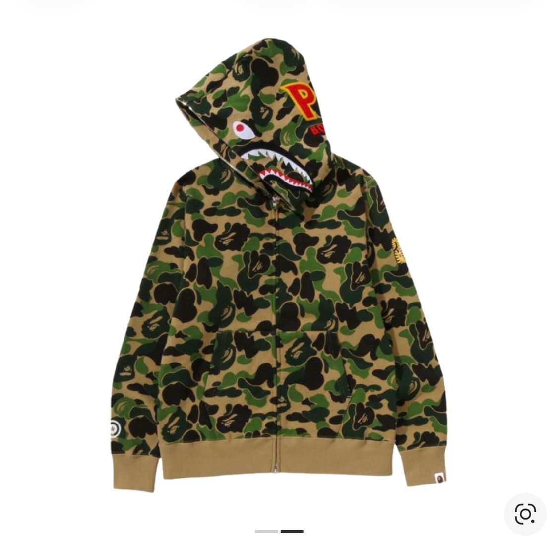 베이프 PONR ABC 카모 샤크 풀 집 후드집업 아미 그린 녹계 L 상품이미지2