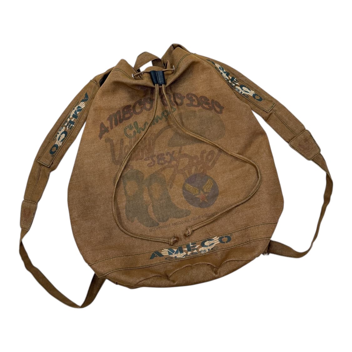 AMECO 아메코 USA 드로우 스트링 백팩 가방 브라운 상품이미지2