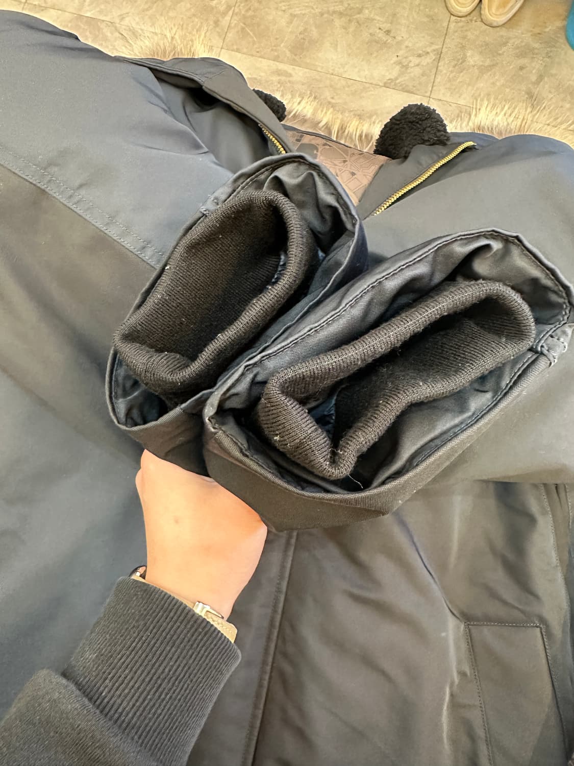 110) 커스텀멜로우 네이비 구스 다운 롱패딩 상품이미지5