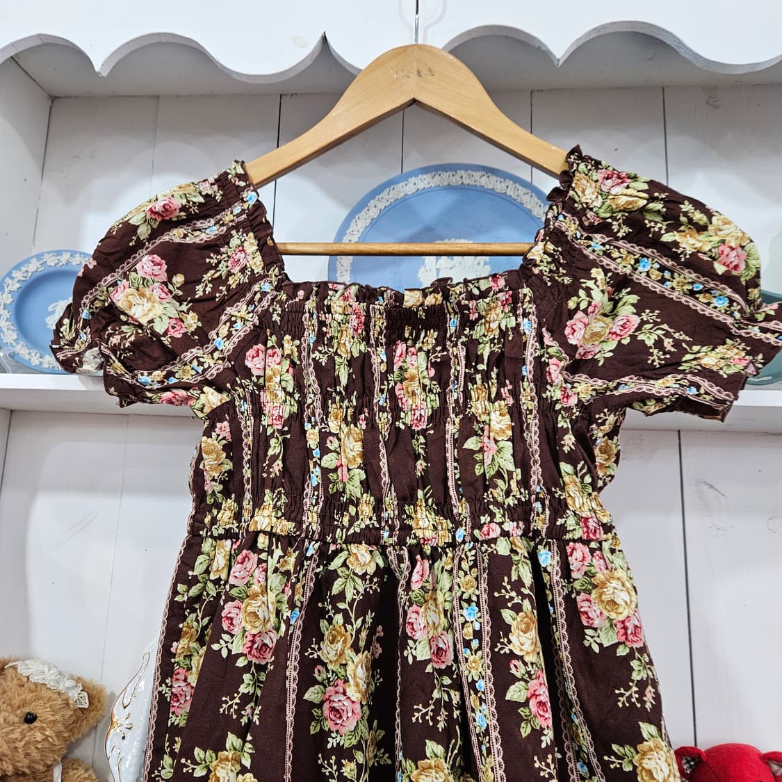 0327 리즈리사(LIZ LISA) 로즈 플라워 스모크 원피스 상품이미지5