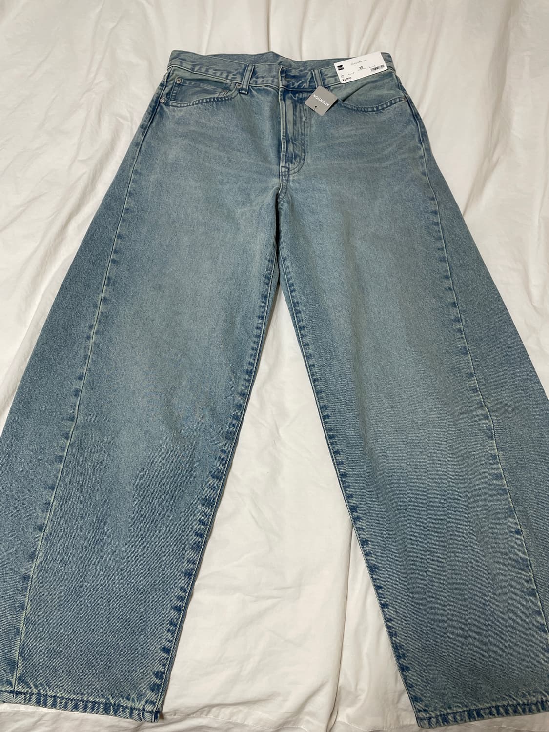 GU 지유 배럴 레그 진 청바지 새제품 30인치 연청 상품이미지1