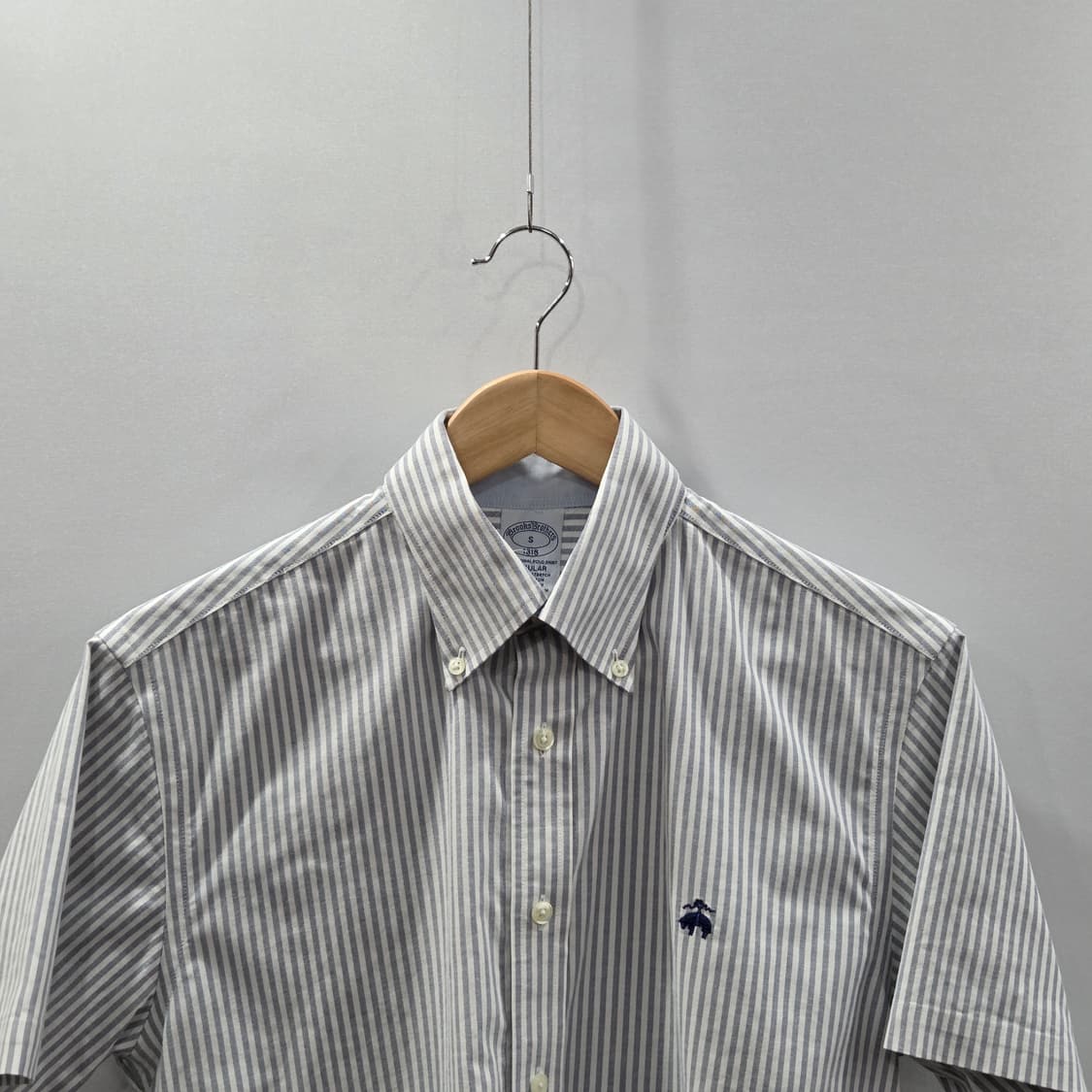 브룩스브라더스 버튼다운 스트라이프 옥스포드 반팔셔츠 S 상품이미지2