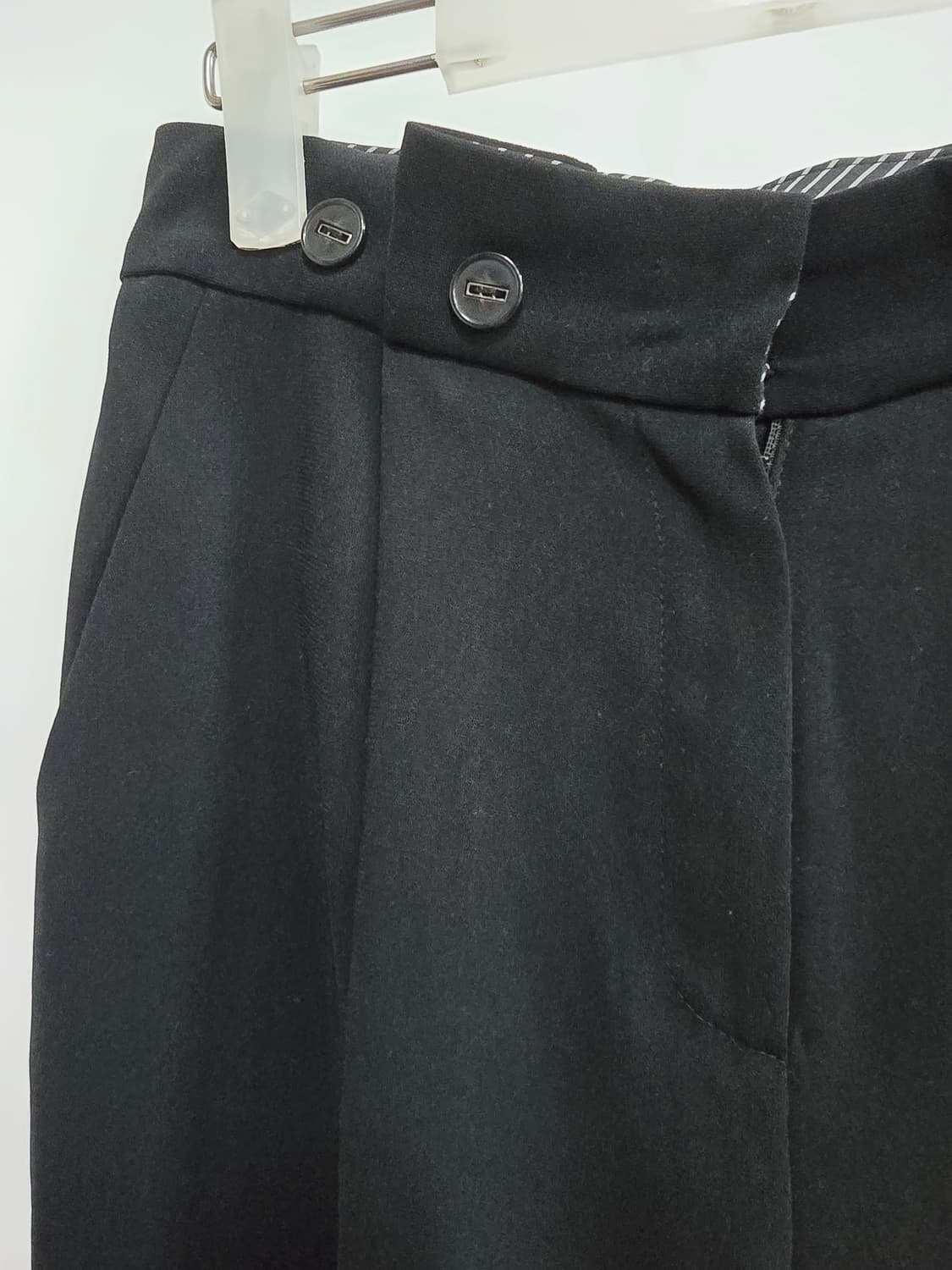 타시뉴욕 블랙 와이드 정장 핀턱 바지 상품이미지2