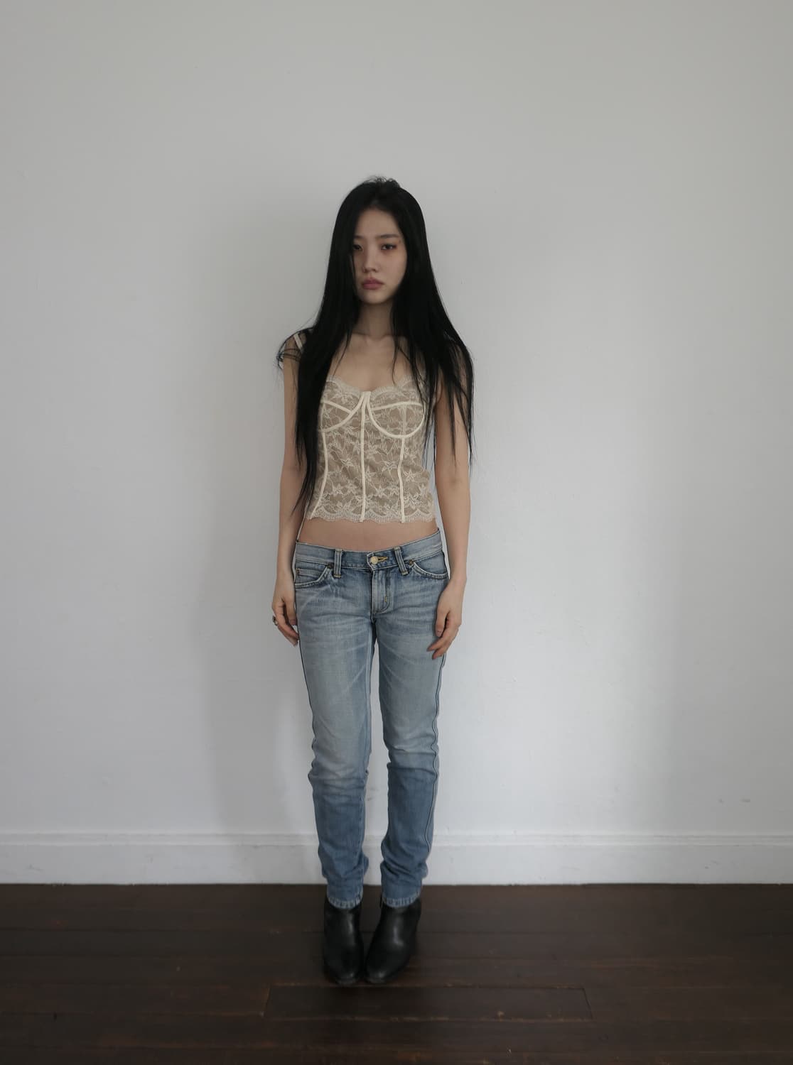 Dad 디에이디 lace sleeveless 레이스 슬리브리스 상품이미지3