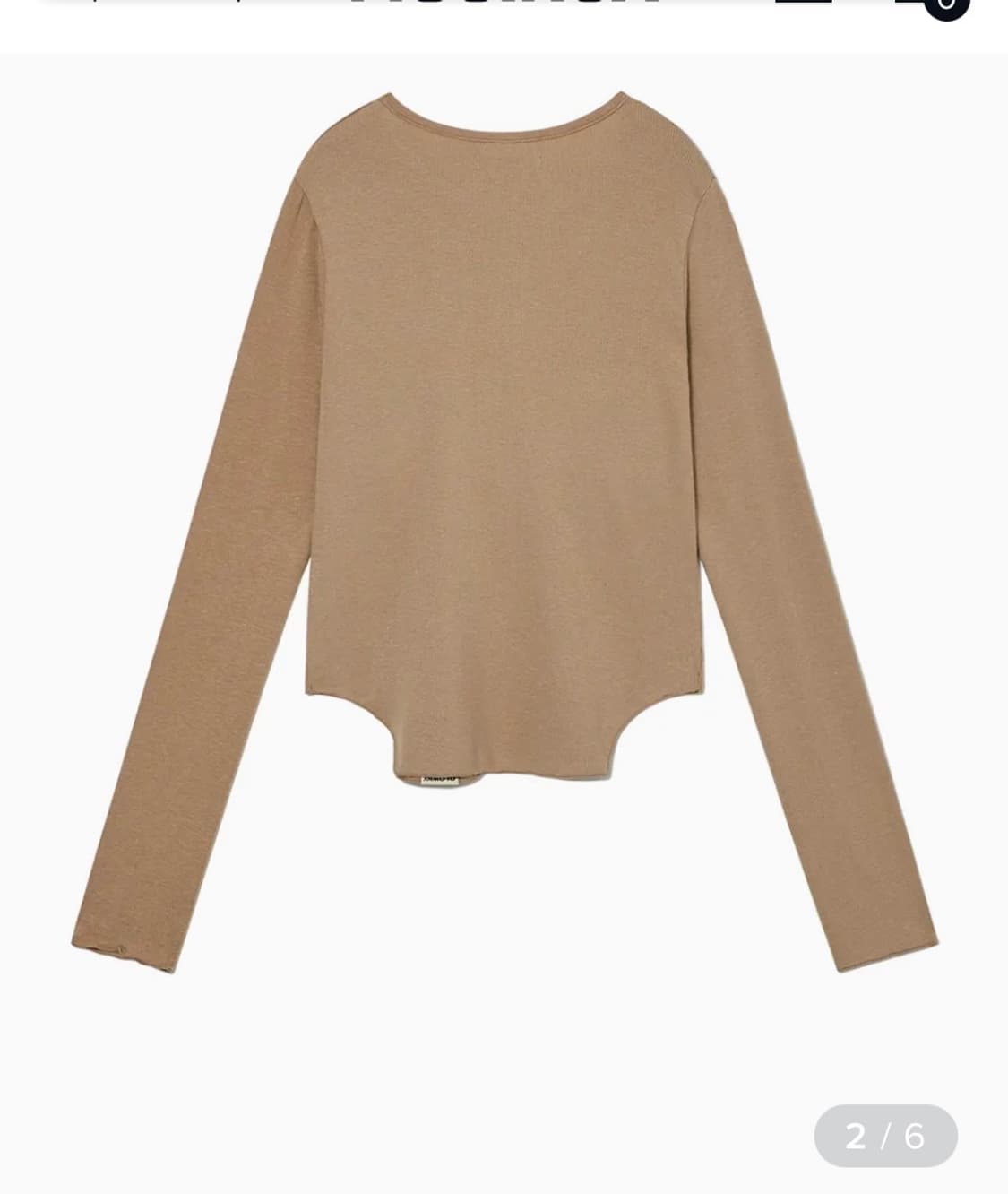 글로니 할로우 트위스트 롱슬리브 베이지 상품이미지2