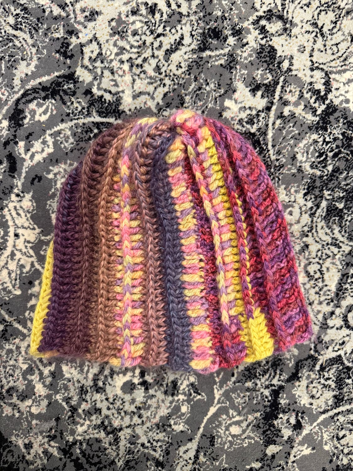 멀티컬러 청키 스트라이프 비니 핸드메이드 상품이미지2